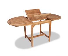 vidaXL Teak Massiv Gartentisch Ausziehbar Balkontisch Gartenmöbel Holztisch