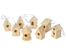 8 Deko Vogelhäuser zum Aufhängen Holz Vogelhaus Basteln Dekorieren, von VBS