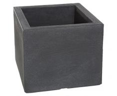Dehner Blumenkübel Palermo, Schieferoptik, ca. 30 x 30 x 26 cm, Kunststoff, anthrazit