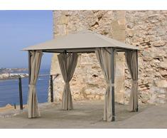 GRASEKAMP Qualität seit 1972 Ersatzdach 3x3m Gartenpavillon Nizza Taupe Pavillon Partyzelt Bezug Plane universal