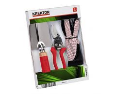 Kreator Gartenset 3teilig Handschuhe Gartenschere Handspatel Gartenwerkzeug