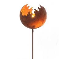 Edelrost Feuerkugel/Windlicht Metall D11 L77cm auf STAB rost