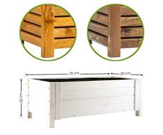 BooGardi Blumenkasten aus Holz • Rechteckig Weiß 79x39x30cm • Pflanzkasten in 3 Farben und 2 Größen