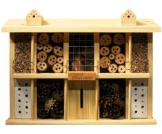 Luxus-Insektenhotels 22626e Insektenhotel Landsitz Superior, fertig gebautes Insektenhaus, 47x34x12,5 cm, Bienenhotel aus stabilem Vollholz, Marienkäferhaus/Schmetterlingshaus XXL