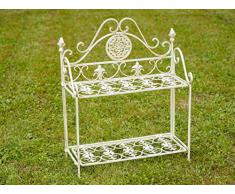 Regal Wandregal Eisen Garten Garderobe Pflanzenregal antik Stil creme weiss