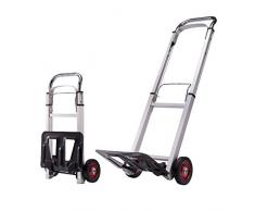 Einkaufstrolleys Faltender LKW Gartenwerkzeugwagen Haupteinkaufswagen Aluminiumlegierungslastwagen Im Freiengepäckwagen, Lager Über 100KG Laufkatzen (Color : Black, Size : 35.5 * 25 * 107cm)