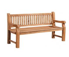 CLP Wetterfeste Gartenbank Jackson V2 aus massivem Teakholz | Holzbank mit ergonomischer Sitzfläche | In verschiedenen Größen erhältlich 180 cm, Teak