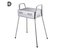 Höhenverstellbar Edelstahl Klappgrill, Abnehmbares Design Unterwegs Camping BBQ Grill Mit Tragegriff 64.3 * 43 * 79.5Cm Für Garten Party Geeignet Für 3-5 Personen