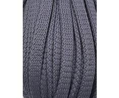 Slantastoffe 5m Kordel Polyester 8mm flach Schnur Turnbeutel Seil 9 Farben (Grau)
