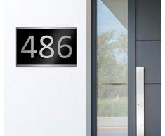 Premium Designer Hausnummer aus Edelstahl | viele Farben: Anthrazit - Grau - Schwarz - Weiß - Rot | Rostfrei & wetterfest - individuell - Hausnummernschild zwischen klein L und groß XXL wählbar
