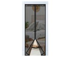 Enllonish Magnet Fliegengitter Tür Insektenschutz Balkontür Fliegenvorhang 100x210cm, Klebemontage Ohne Bohren, Der Magnetvorhang ist Ideal für Terrassentür, Kellertür und Balkontür