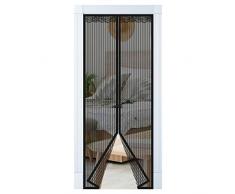 Enllonish Magnet Fliegengitter Tür Insektenschutz Balkontür Fliegenvorhang 90x210cm, Klebemontage Ohne Bohren, Der Magnetvorhang ist Ideal für Terrassentür, Kellertür und Balkontür