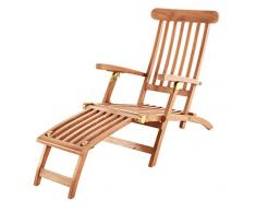 SAM Teak-Holz Sonnenliege Puccon, verstellbare Gartenliege, klappbar, ideal für Balkon, Terrasse und Garten