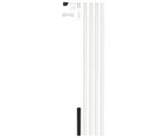 GAH-Alberts 639709 Fahnenmast - zylindrische Form, zum Einbetonieren, zinkphosphatiert, weiß kunststoffbeschichtet, Gesamthöhe: 6150 mm, Rohr-Ø: 42 mm