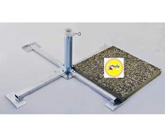 SONNENSCHIRMSTÄNDER - FÜR WEGEPLATTEN (50 x 50 cm) - aus 4 mm Ø DEUTSCHEM STAHL - STABIELO - BIS 55 mm Ø - FEUER VERZINKTER PLATTENSTÄNDER aus Metall für GROSSSCHIRME zum Einlegen von BETONPLATTEN 50 x 50 cm - DER STABIELO