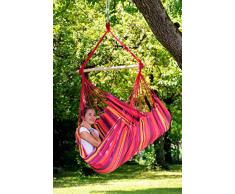 AMAZONAS Hängesessel wetterfest UV-beständig Relax Vulcano mit Querstab aus Holz 85 cm bis 120 kg buntgestreift