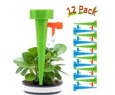 Hospaop Automatisch Bewässerung Set - 12 Stück, Pflanzen Bewässerungssystem mit Einstellbar, Pflanzen Blumen Bewässerung, Bewässerung für Topfpflanzen Passend für die meisten Flaschen
