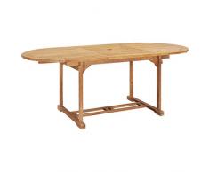 Festnight Ausziehbar Garten-Esstisch | Oval Esszimmertisch | Outdoor Gartentisch | Terassentisch | Holz Tisch | Balkon Esstisch | Massives Teakholz (150-200) x 100 x 75 cm
