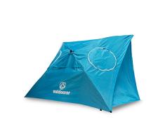 outdoorer Strandschirm Sombrello - Sonnenschirm mit UV Schutz 80, Wind- und Sonnenschutz, Strandmuschel Alternative (eckig, blau)