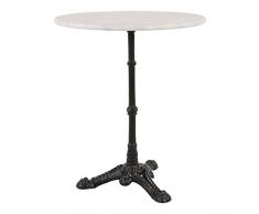 GM-Milte Cafetisch Gartentisch Bistrotisch Marmor Marmortisch weiß gusseisener Fuß Ø60cm