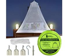 Moskitonetz Inklusive Klebehaken für Reise & Dekoration - 2 Öffnungen oder Vollständig Geschlossener Mückennetz für Doppelbett & Einzelbett - Hochwertige Baldachin & Leichte Materialien