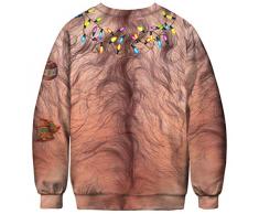 Ocean Plus Herren Digitaldruck Pulli Creww Neck Halloween Thema Sweatshirt Weihnachten Unisex Langarm Pullover (XXL (Brustumfang: 120cm), Weihnachtslaterne Brusthaar)