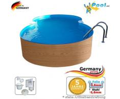 Achtformbecken Holz-Muster 4,7 x 3,0 x 1,2 Achtform-Pool Wood achtform Pool Einbau Pools Holz Aufstellpool Swimmingpool Achtformpool Gartenpool Aufstellbecken Holzpool Schwimmbecken Set