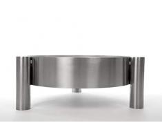 KTC Tec Feuerschale Feuerkorb Edelstahl Terrassenofen Grillfeuer Grillschale Feuerstelle Klöpperboden Garten Terrasse, 50cm Edelstahl Feuerschale