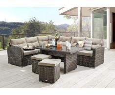 Destiny Loungegruppe Santa Ponsa Natur Braun Lounge Garnitur Dininglounge