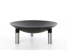 KTC Tec Profi Edelstahl Feuerschale 50 cm Garten Feuerstelle Feuerkorb Pflanzschale Klöpperboden Terrasse