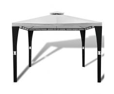 vidaXL Pavillon Poly Rattan 3x3m Gartenpavillon Gazebo Festzelt Partyzelt