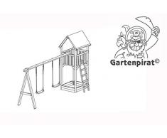 Gartenpirat Premium Spielturm M mit Doppel-Schaukel und Sandkasten