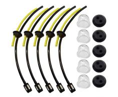 Zemoner 5 Stück Benzinfilter Kit Benzinschlauch Dichtung für Motorsense Timbertech Erdbohrer Heckenschere Freischneider Hochentaster