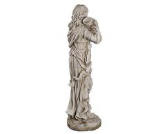 Wetterfeste Große schwere (8 kg) Statue antike Wassertägerin 74 cm hoch SYL-A 14018 Gartenfigur, Dekofigur, Statue, Mythologie, Figur, Büsten, Dekorationsfigur für Innen und Außen, Polyresin , Gartendekoration, Gartenfigur, Skulptur in ANTIKBEIGE