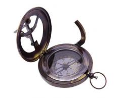 Nautical Pocket Compass Magnetic Navigation Ketten Sonnenuhr Messing Maritime Wandern