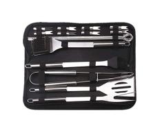 YP 20pcs Edelstahl Grillbesteck Set im Aluminium-Koffer, BBQ Grill Zubehör Set fürs Camping, spezielles Grillbesteck mit rutschfesten Griffen - ideal Grill Zubehör für Weihnachtscamping