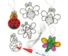 Baker Ross Kleine Suncatcher-Anhänger aus Acrylglas zum Aufhängen und Dekorieren - Insekten - Käfer - Biene - für Kinder zum Basteln (12 Stück)