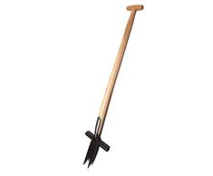 4betterdays.com NATURlich leben! Ampferstecher/Ampfergabel/Unkrautstecher - mit ergonomischem T-Stiel aus Eschenholz - mit Tritt - Stielllänge: 90 cm, Gewicht: 1 kg - Handgeschmiedet in Deutschland