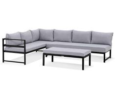 LANTERFANT – Loungeset Stijn, Loungebank, Sitzgruppe, Aluminium Rahmen, Modular, Erhältlich in Zwei Farben, Kompakt zu lagern, Anthrazit, Schwarz