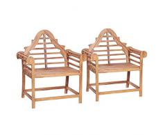 Festnight Gartenstühle 2 STK. | Holz Essstuhl | Outdoor Gartenstuhl | Rustikal Garten-Essstühle | Holzstuhl Gartensessel | Massiv Teakholz 91 x 62 x 102 cm