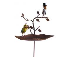 N / A Vogeltränke Vögel mit Brille Gartenstab Gartenstecker Gartendekoration Garten