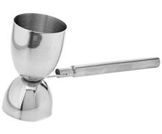 Bar Craft Barmaß Luxe Lounge doppelt aus Edelstahl in Silber, 12 x 17 x 22 cm