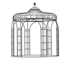 Pavillon Garten, Metallpavillon, Gartenlauben, Rosenpavillon, Pavillon Stabil Antwerpen Ø 260 cm (Schwarz Bergolin)