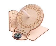 Garneck 1 Stücke Äquatoriale Sonnenuhr Ornament DIY Holz Pädagogisches Wissenschaftliches Sonnenuhr Modell für Kinder Kinder Studenten