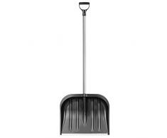KADAX Schneeschaufel mit ergonomischem Griff, Kunststoff-Blatt, Schneeschieber, ideale Schneeschippe für kleine und große Schneemengen, Schneeräumer, stabil (Aluminium-Stiel, schwarz)
