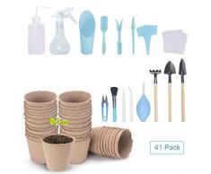 NOE 41 teiliges Mini Sukkulenten Pflanzen Werkzeug Set, Gartenwerkzeug Set Mini mit Pikierschaufel + Schaufel + Blumenrechen usw.