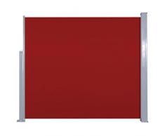 Tidyard Seitenmarkise Ausziehbare Seitenwandmarkise Seitenrollo Sichtschutz, Sonnenschutz & Windschutz für Balkon, Terrasse und Garten 120 x 300 cm Rot