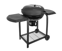 Kugelgrill Gartengrill mit Deckel Ablagegitter und Rollen für Party Garten Camping Standgrill Schwarz 9789