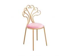 ZKLNO Nordic Schmiedeeisen Dining Chair, Freizeit Milk Tea Shop Nordic Startseite Schmiedeeisen Shell-Stuhl Modernes Minimalist Café Bar Stuhl,Rosa,36 * 38 * 85CM
