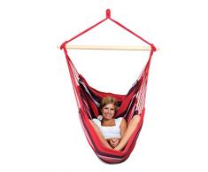 AMAZONAS Hängesessel wetterfest UV-beständig Havanna Fuego mit Querstab aus FSC Fichtenholz 110 cm bis 150 kg buntgestreift